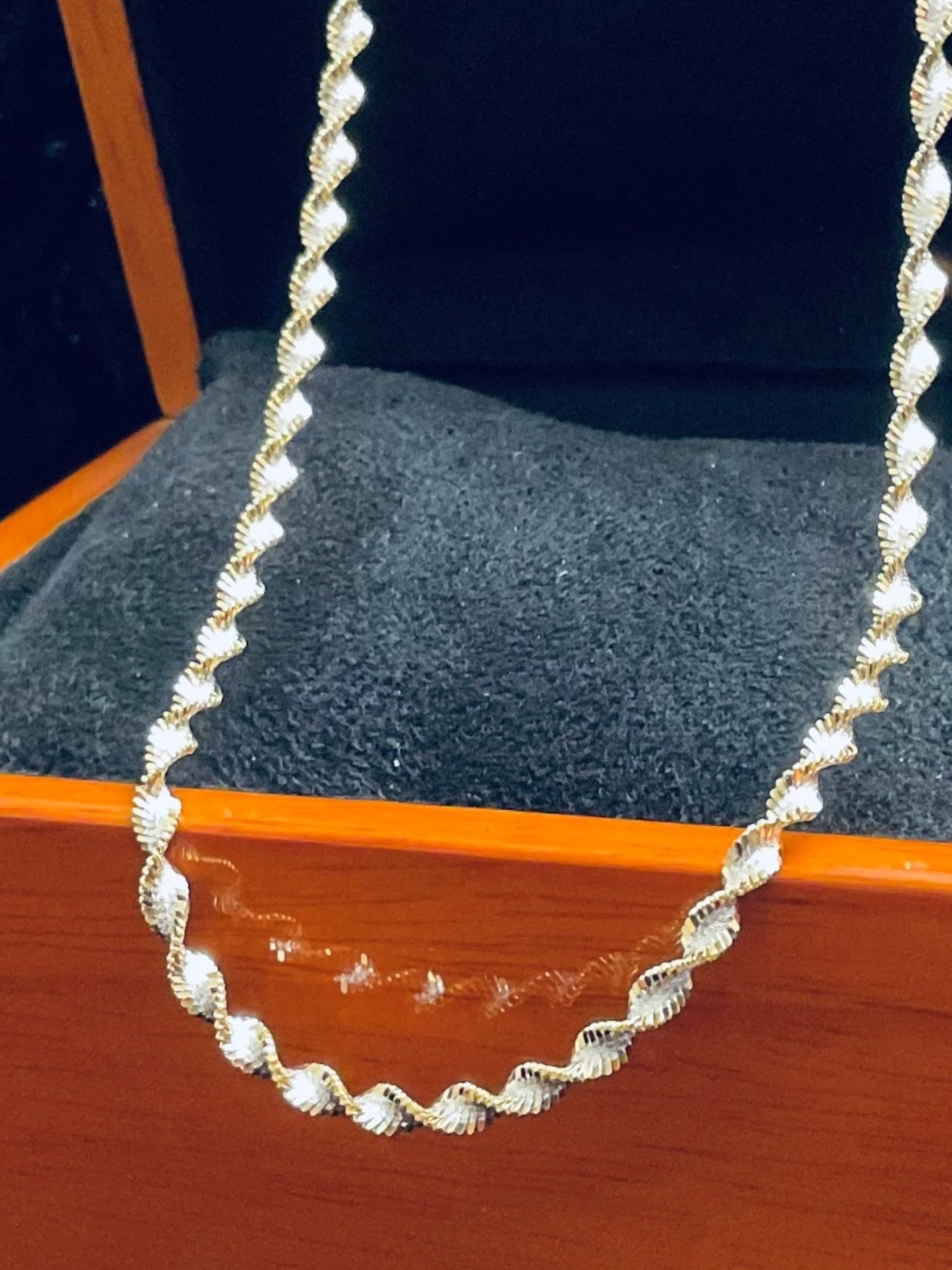 🇮🇹 36" Italian Sterling Silver Two-Tone Twisted Margarita Chain - Stamped 925